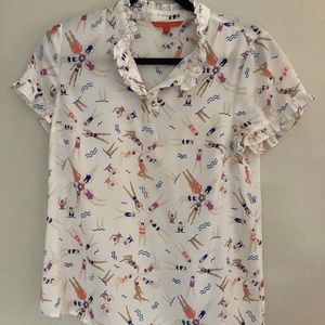 Modcloth Synchronized Swimmer Blouse